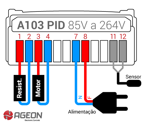 A103 PID - Seleção de tensão automática (85V a 264V)