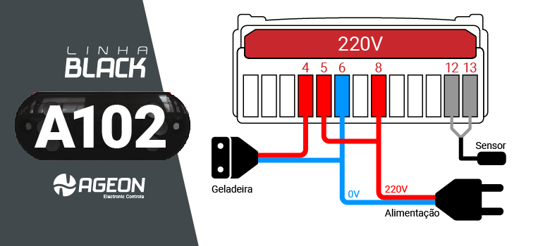 Controlador de Temperatura A102 para Geladeira para Fermentação de Cerveja - 220V
