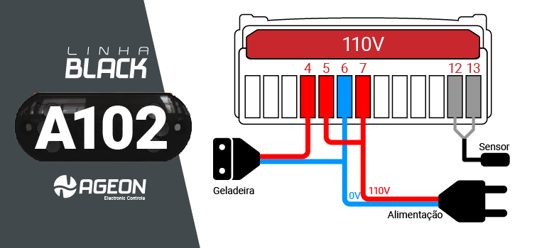 Controlador de Temperatura A102 para Geladeira para Fermentação de Cerveja - 110V
