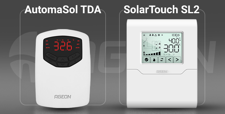 Controladores de temperatura AutomaSol TDA e SolarTouch SL2 da Ageon